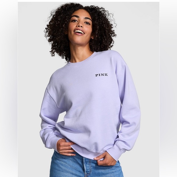 PINK Victoria's Secret Tops - NWT Victorias Secret Pink Lavender Purple Crew Neck Ivy Fleece, Medium